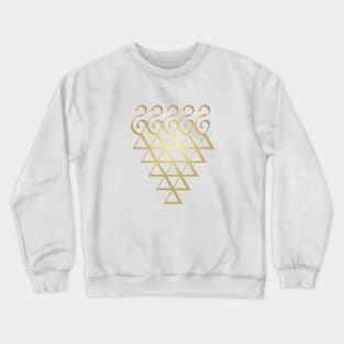 Indian Symbol of Knowledge and Wisdom saraswati Yantra Golden Design Digital Art Crewneck Sweatshirt